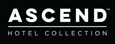 ASCEND Hotel Collection logo with uppercase white text on a black background.